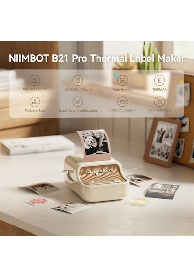 Etiketleme Makinesi B21 Pro, Hd 300dpı Etiket Yazıcısı, Büyük Kendinden Yapışkanlı Etiketler, Fotoğraflar, Ev,