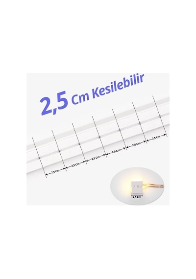 Powermaster Pm-5291 Silikon Kaplama 12 Volt 100 Metre Mor Neon Led Şerit Aydınlatma