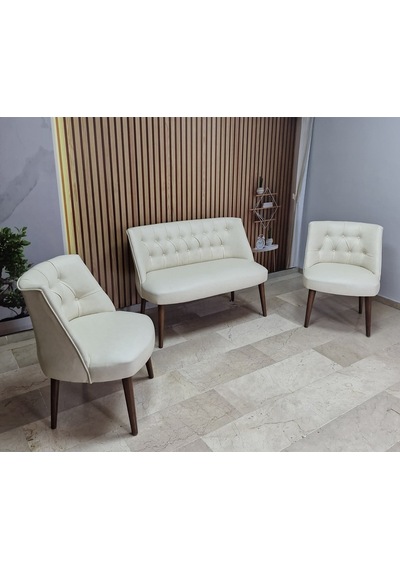 Azra Mobilya Deri Çay Seti Koltuk Takımı - Bekleme Salonu - Cafe Mobilya - Ofis Mobilya - Balkon Mobilya Krem Azra Mobilya Deri Çay Seti Koltuk Takımı - Bekleme Salonu - Cafe Mobilya - Ofis Mobilya - Balkon Mobilya Krem