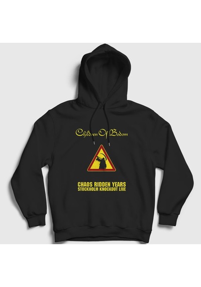 Presmono Unisex Chaos Children Of Bodom Kapüşonlu Sweatshirt Siyah