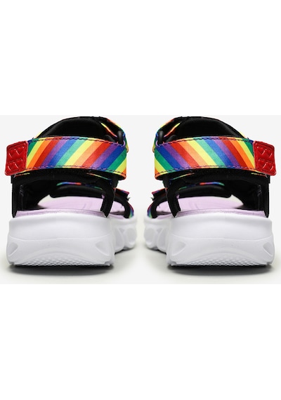 Skechers Hypno - Splash - Rainbow Lights Büyük Kız Çocuk Siyah Işıklı Sandalet 20218L Bkmt Çok Renkli