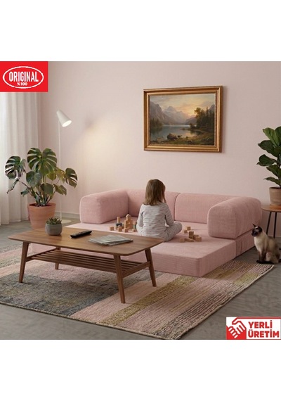 Herev 180x180 Cm 50 Dns Modüler Köşe Koltuk Fitilli Kadife Kumaş, Yatak Olabilen, Modern Tasarım Şark Köşe Pembe Herev 180x180 Cm 50 Dns Modüler Köşe Koltuk Fitilli Kadife Kumaş, Yatak Olabilen, Modern Tasarım Şark Köşe Pembe