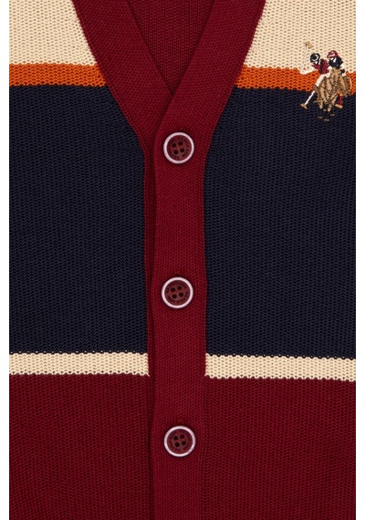 U.S. Polo Assn. Erkek Çocuk Bordo Hırka Triko 50317116-vr014