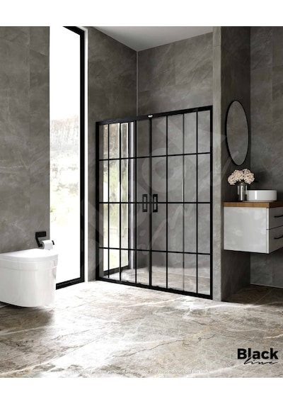 Blackline Luxuryline Siyah 5Mm İki Duvar Çıtalı Arası Duşakabin H:190 Siyah