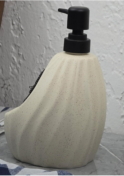 Taş Desenli Sıvı Sabunluk - Sünger Hazneli Mutfak Sabunluğu - 700 Ml - Dalga Desen -