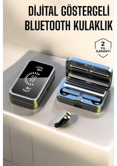 Aynalı Bluetooth Kulaklık Telefon Standlı Dijital Göstergeli
