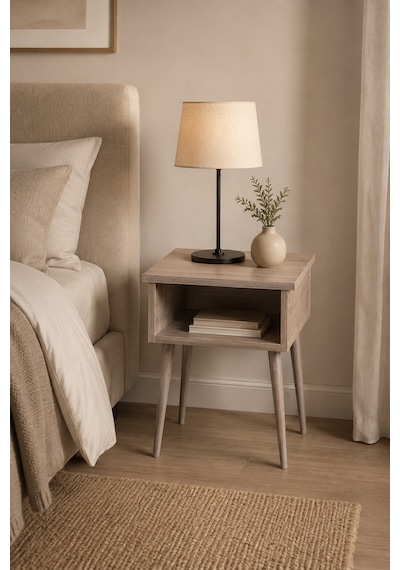 Renazzo %100 Mdf Shark Komodin - Çekmecesiz Atlantik Çam