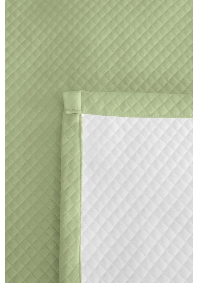 Mint Minimal Genç Odası Tek Kişilik Pike Takımı - Kapitone Pastel Yeşil 160x220 Cm Yatak Örtüsü Sabahçı Nehir Serinliği