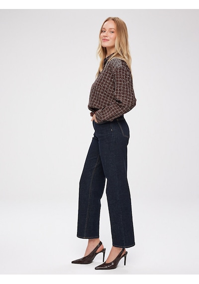 Faik Sönmez Straıght Fit Elastanlı Rınse Jean Pantolon W27jpn004 Uw27jpn004178 Koyu Lacivert