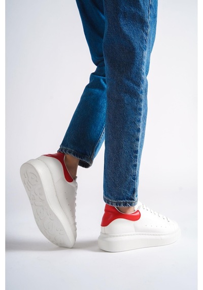 Mubiano Mbmkq200-bk Kadın Kalın Taban Beyaz/kırmızı Sneaker & Spor Ayakkabı Beyaz/kırmızı
