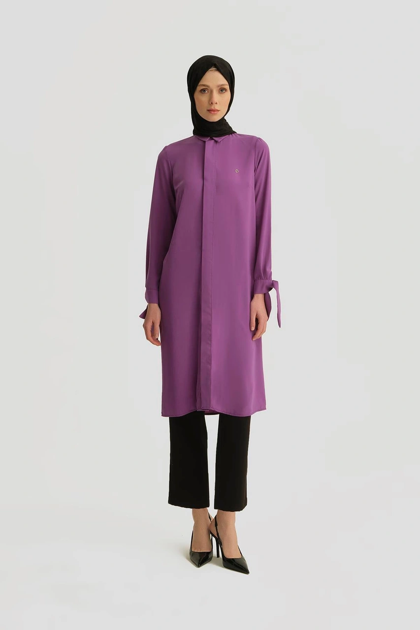 Armine Kolu Bağlamalı Tunik 25yt436 Açık Mor Mor