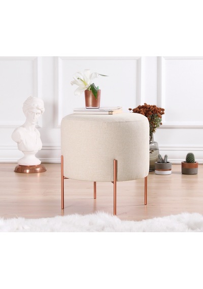 Lorencehome Copper Puf - Krem / Lorencehome