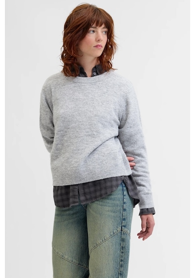 Jack & Jones Jxevi Crew Neck Knit Kadın Kazak Gri