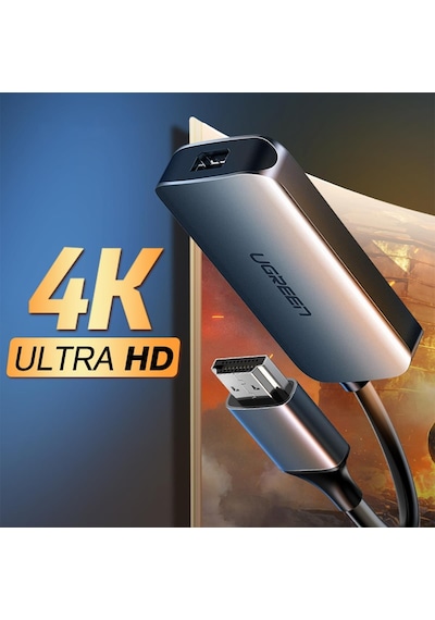 Ugreen Hdmi To Mini Dp 4K Ses Ve Görüntü Aktarım Adaptör Gri