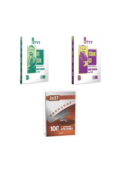 2027 2027 Benim Hocam Tyt Fizik Video Çözümlü + Türkçe Soru + Anla Kazan Paragraf Deneme 3'lü Set