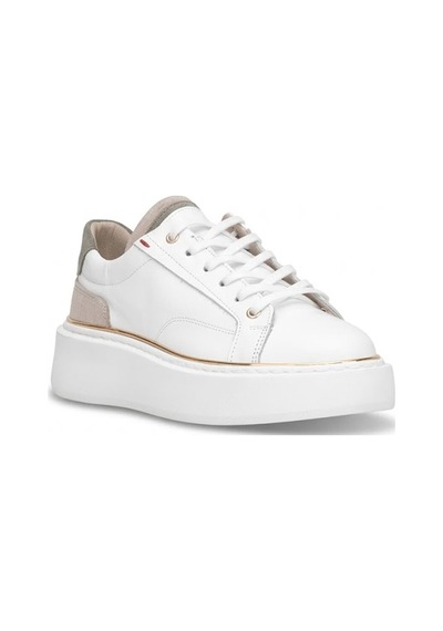 John Richardo 1247 Kadın Hakiki Deri Klasik Sneaker Beyaz Beyaz