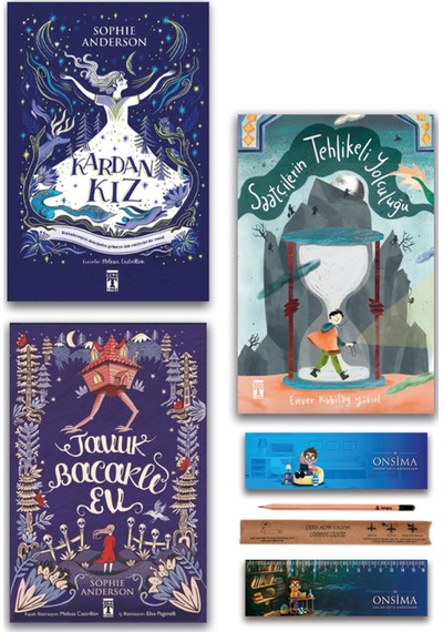 Genç Timaş Saatçilerin Tehlikeli Yolculuğu - Kardan Kız - Tavuk Bacaklı Ev Set 3 Kitap