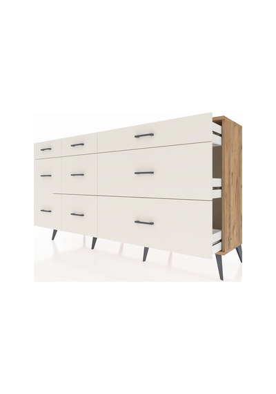 Hyperion Konsol 9 Çekmeceli 176x44x99 Çam-çam/aytaşı Atlas Çam - Atlas Çam