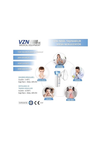 Medikaltec Vzn Yeni Nesil Taşınabilir Mesh Nebülizatör