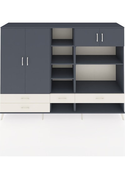 Hyperion Dolap 12 Raflı 4 Çekmeceli 4 Kapaklı 220x44x163 Antrasit Antrasit-antrasit/aytaşı Hyperion Dolap 12 Raflı 4 Çekmeceli 4 Kapaklı 220x44x163 Antrasit Antrasit-antrasit/aytaşı