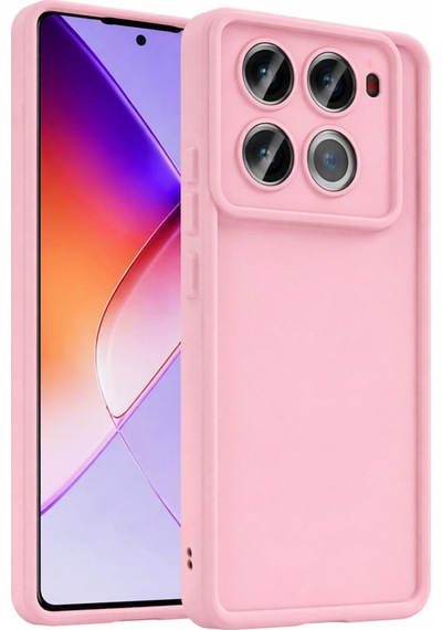 İnfinix Note40pro 4g/5g Ve Note40pro+ 5g Uyumlu Kamera Çıkıntılı Mat Silikon Telefon Kılıfı Pembe