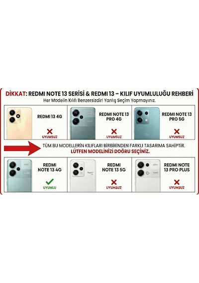 Xiaomi Redmi Note 13 4g Kılıf Kamera Korumalı Logo Gösteren Kapak