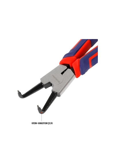 Workpro Wp231151 180mm Cr-v Eğri Uçlu Yaylı Profesyonel Dış Segman Pensesi