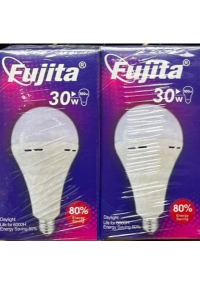 Fujita Acil Aydınlatma Şarjlı 30w Led Ampul Beyaz Işık E27 2 Adet