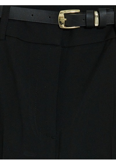 Lcwaıkıkı Classic Siyah Kemerli Geniş Paça Kadın Pantolon