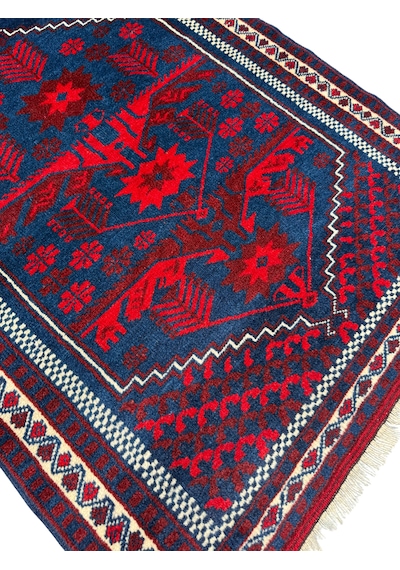 El Dokuma Sıfır Yağcıbedir Halısı 86x110 Kök Boya Yün Halı Kırmızı