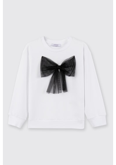 Panço Kız Çocuk Sweatshirt Siyah Beyaz