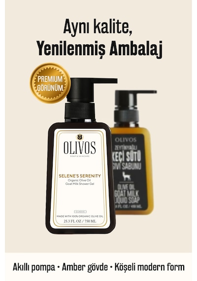 Keçi Sütlü Zeytinyağlı Duş Jeli & Sıvı El Sabunu Seti 2'li 1250 M