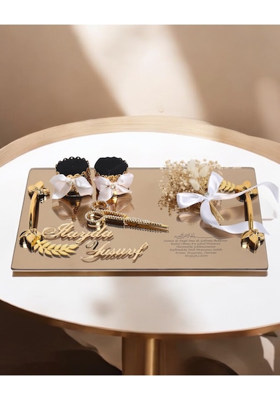 Harmony Söz Nişan Tepsisi Gold Beyaz