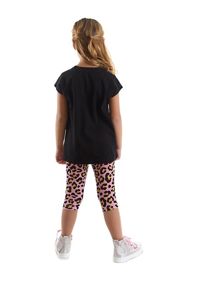 Denokids Mshb&g Leopar Ve Zebra Kız Çocuk Tunik Tayt Takım Çok Renkli