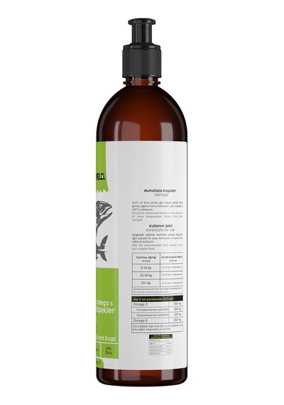 Fish Oil Kedi Köpek Omega 3 Omega 6 Kaynağı Eklem Sağlığı Bağışıklık Tamamlayıcı Balık Yağ 200ml