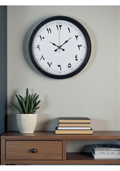 Siyah Arapça Rakamlı 40 Cm Metal Duvar Saati Diğer