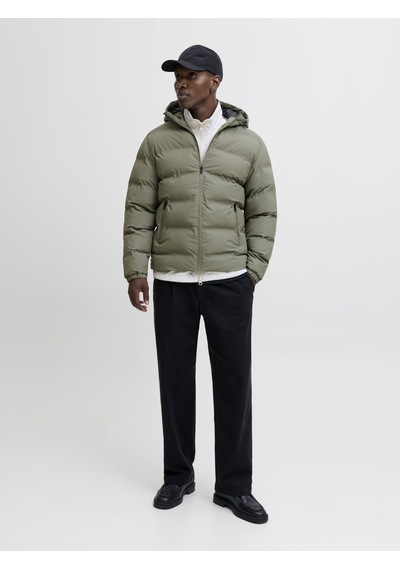 Jack & Jones Jjelements Suni Deri Görünümlü Şişme Mont 12279239 Yeşil