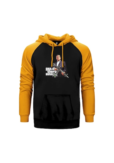 Gta Five Rifleman Sarı Renk Reglan Kol Kapşonlu Sweatshirt Sarı