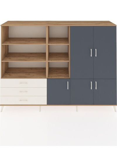 Hyperion Dolap 11 Raflı 3 Çekmeceli 5 Kapaklı 220x44x163 Çam-antr Çam-antrasit/aytaşı Hyperion Dolap 11 Raflı 3 Çekmeceli 5 Kapaklı 220x44x163 Çam-antr Çam-antrasit/aytaşı