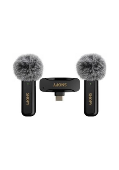 Snopy Sn-mw80 Siyah 2 Mikrofonlu Kablosuz Type-c Yaka Mikrofonu