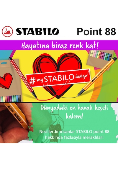 Stabilo Point 88 Fine 0.4 MM Keçe Uçlu Kalem 88 1 Adet