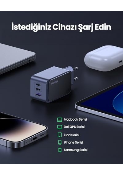 Nexode Air 65w 3-port Gan Fast Charger Eu Hızlı Şarj Adaptörü