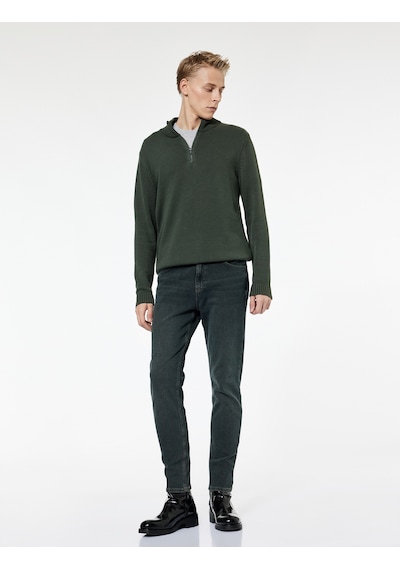 Koton Pamuklu Normal Bel Slim Fit Jean Pantolon - Brad Jean Petrol 6wam40017nd
