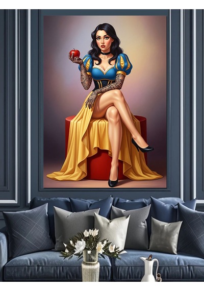 Ahşap Tablo Pamuk Prenses Pinup Kızı