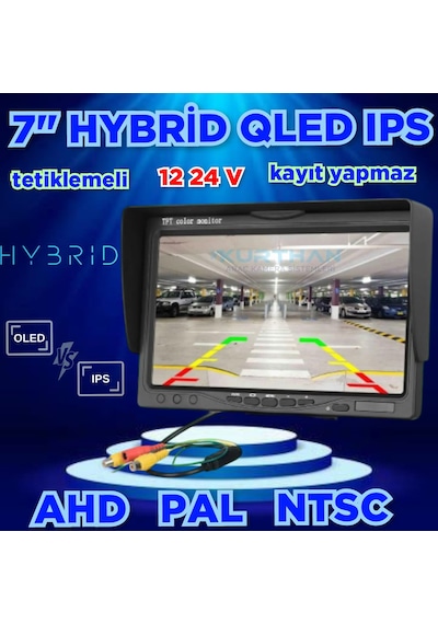 Qled 7 İnç Hybrid Ips Monitör Kayıt Yapmaz 12-24 V Kamesız