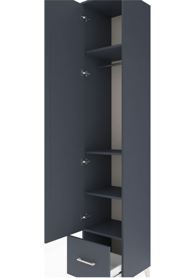 Hyperion Dolap 4 Raflı Tek Çekmeceli Tek Askılı 44x44x243 Antrasit-antrasit Antrasit
