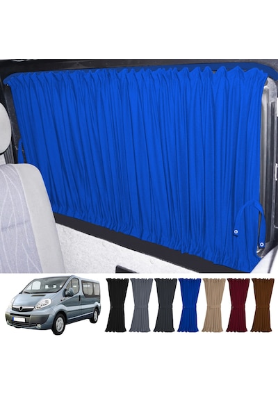 Pandami Opel Vivaro A 2001-2014 Uyumlu Mavi Raylı Oto Perde Takımı