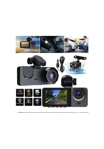H15 Wifi Full Hd 1080p Yüksek Hassasiyetli Üç Kameralı Araç Içi Kamera Araba Güvenlik Kamerası Gece Görüşü Ön Geri İç Kayıt Ir Led
