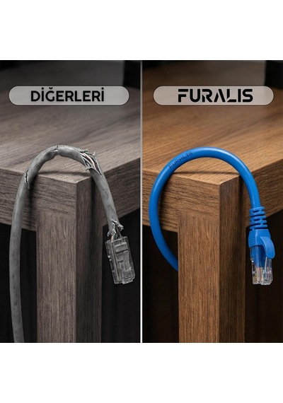 Cat6 Ethernet Kablosu 20 Metre - 1000 Mbps E Kadar Veri Aktarımı - Fabrikasyon Rj45 Konnektörlü - Mavi