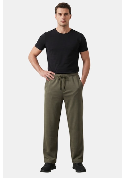 Rizzup Haki Baggy Style Likralı Lastikli İpli Erkek Spor Pantolon 2600262